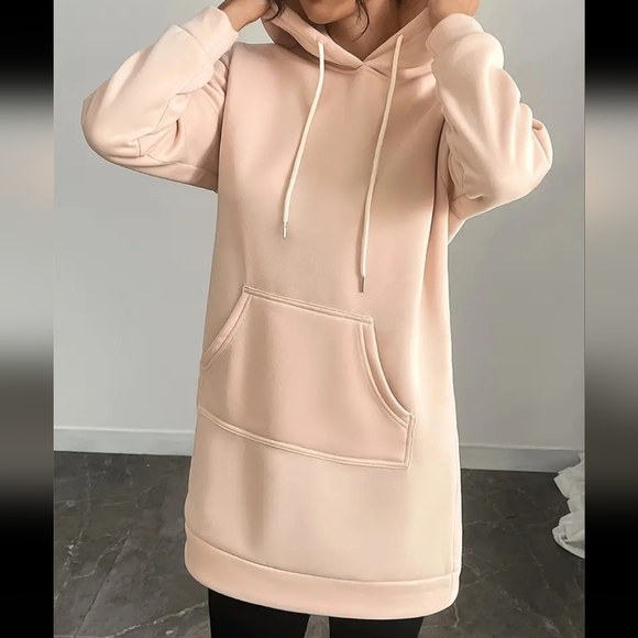 New apricot oversized sweatshirt with hood size large - Picture 4 of 11